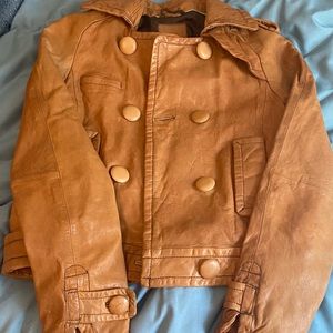NWT Banana republic vintage camel color leather jacket